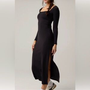Aerie Black Long Sleeve Maxi Dress